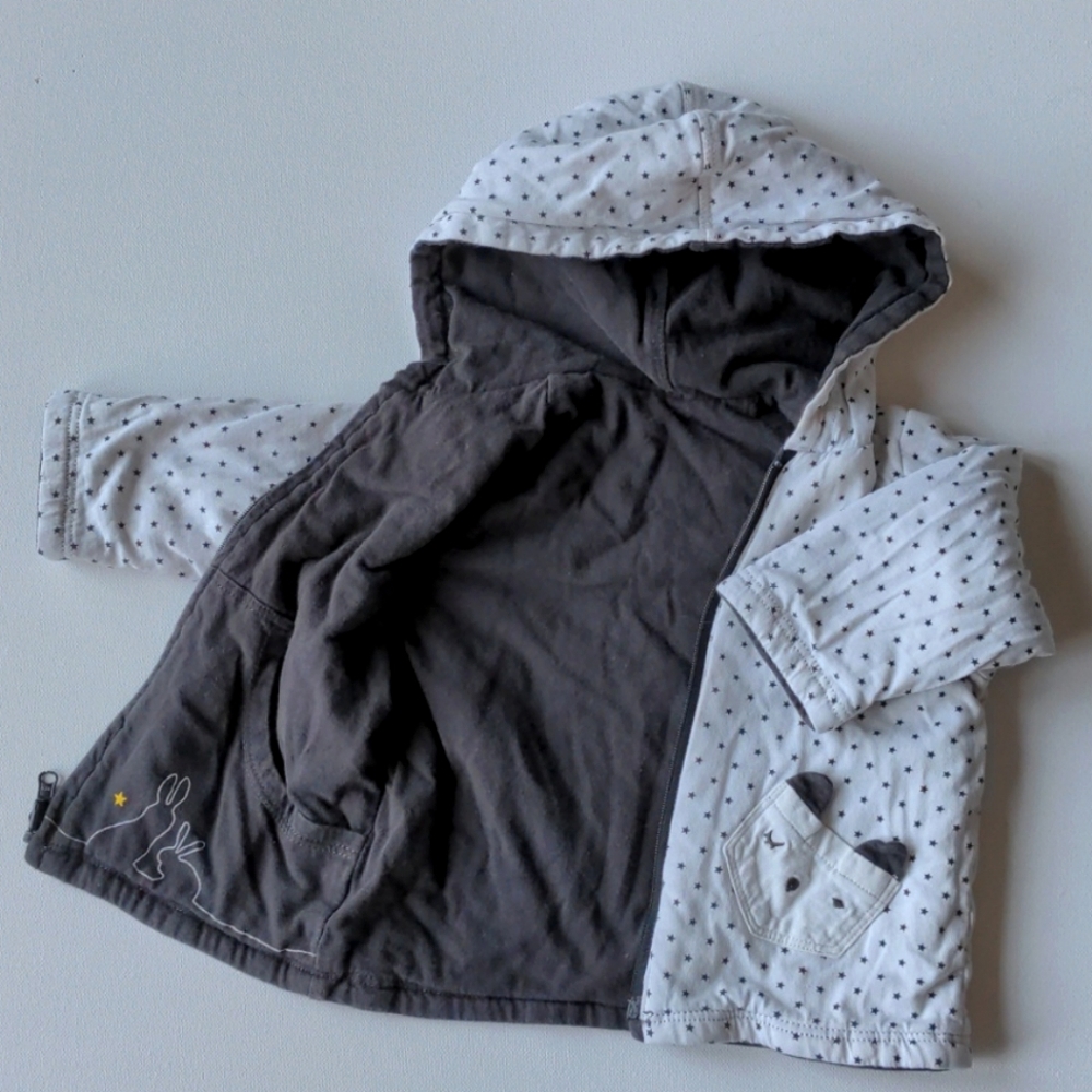 Catimini Reversible Bunny Star Hoodie * 6M